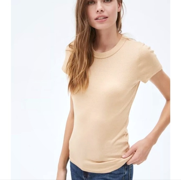 Michael Stars Shine Fallon Tee Short Sleeve Top One Size Yellow - Picture 4 of 16